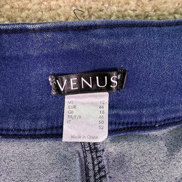 Venus Jeans Womens Size 12 Capri Stretch Dark Wash High Rise 30x31 E660 - Picture 5 of 15